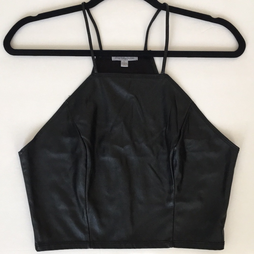 Charlotte Russe >> NWOT! L, vegan leather crop top